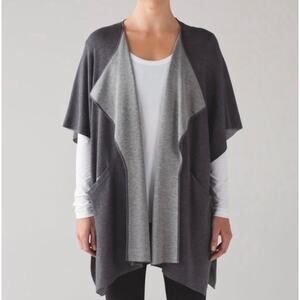 Lululemon After Asana Wrap Cashmere Blend Yoga Sweater Grey Women's Small